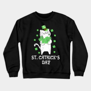 St Patricks  Day Cats Saint Pattys Women Men Kids Crewneck Sweatshirt